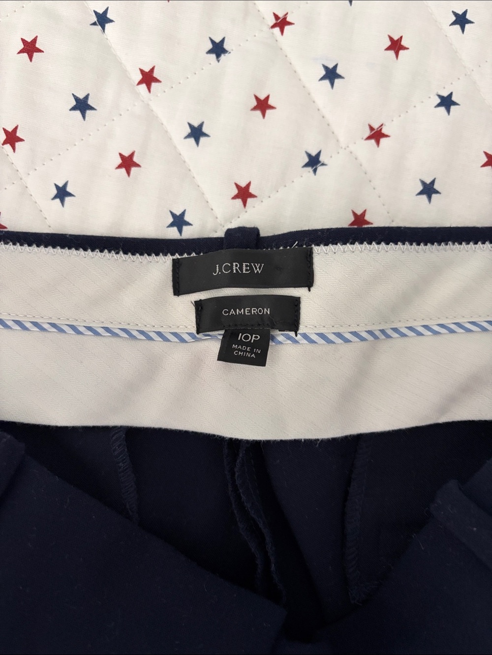 J. Crew Cameron Navy zipper in front